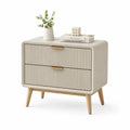 Comodino in legno con cassetti beige
