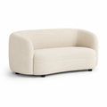 Divano Curvo in Tessuto Beige 2 Posti 150cm