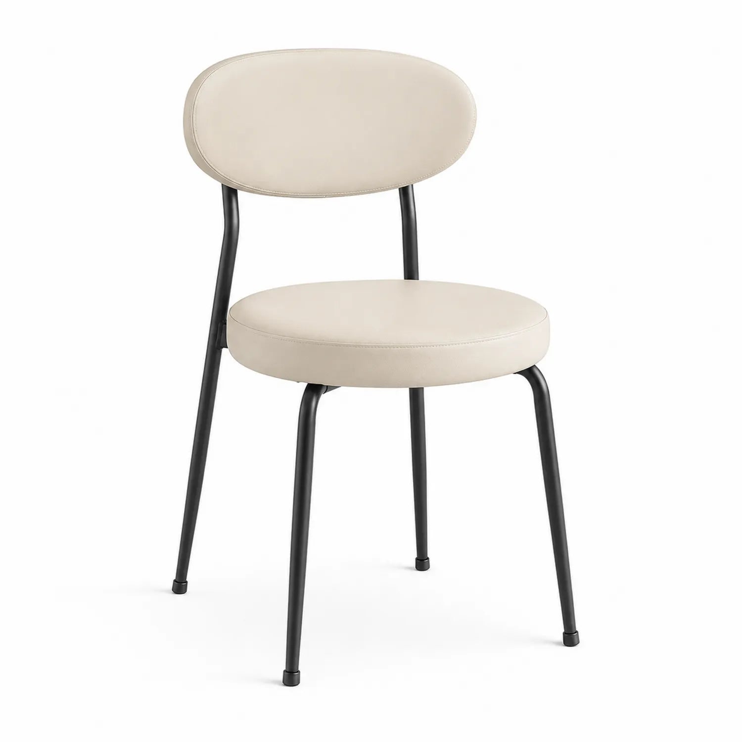 Sedia da pranzo in pelle sintetica con gambe in metallo