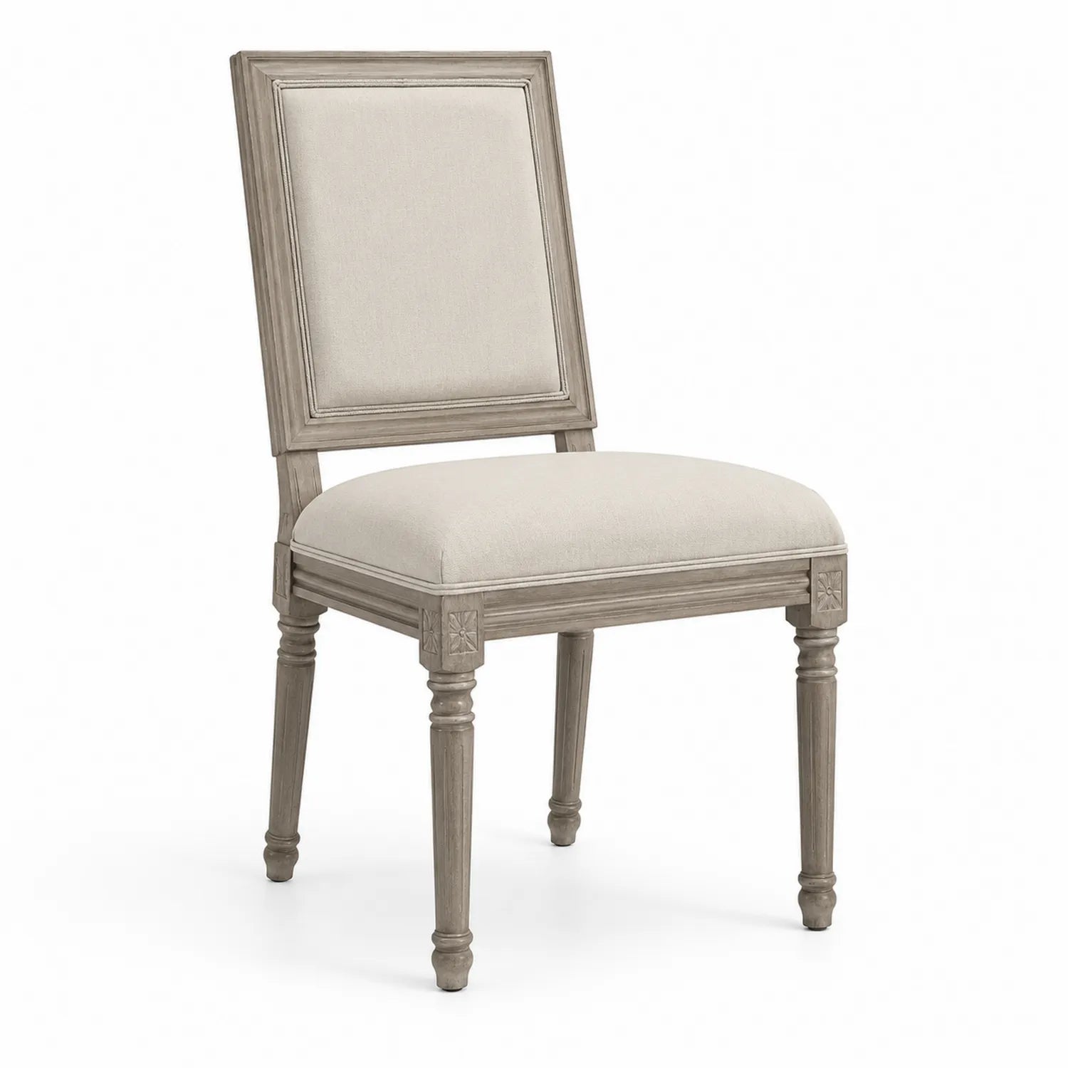 Sedia da pranzo in legno e tessuto beige