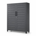 Armadio Metallo Grigio con Doppie Ante 180x90x45 cm