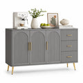 Credenza in Legno MDF Grigio con Ante e Cassetti