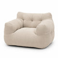 Poltrona in Velluto a Coste Beige 100x98x72 cm