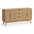 Credenza in legno e rattan con cassetti