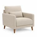 Poltrona in tessuto misto poliestere beige con cuscino, 90x85x85 cm