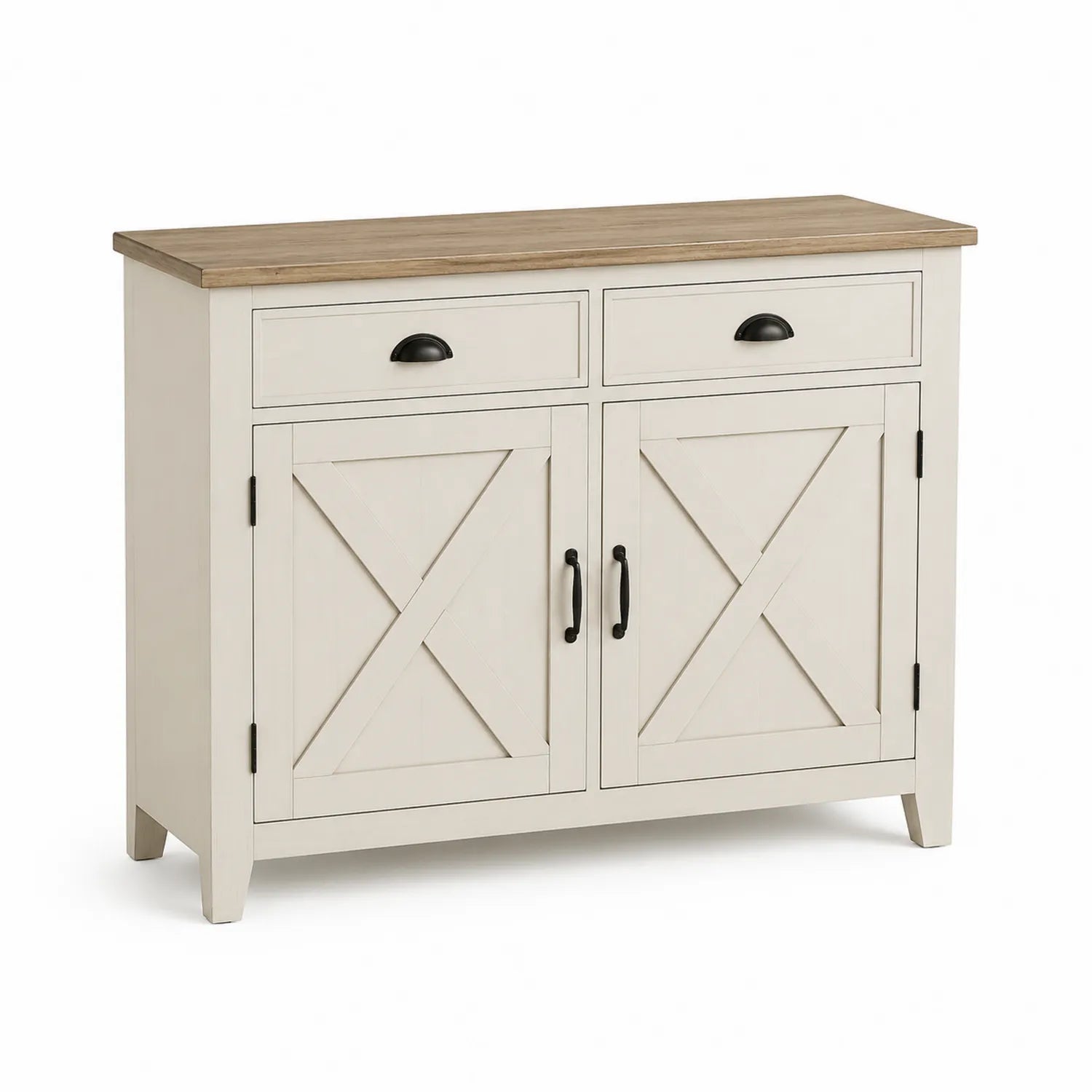 Credenza in Legno di Pino con Ante e Cassetti