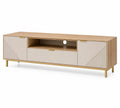Mobile TV in Legno MDF con Dettagli in Metallo Dorato 60x180x40 cm