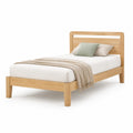 Letto singolo in legno di quercia naturale 200x90 cm con materasso e cuscini
