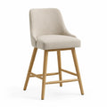 Sgabello da Bar in Tessuto con Gambe in Rovere