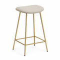 Sgabello da bar in tessuto con struttura in acciaio dorato, altezza 75 cm