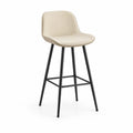 Sgabello da bar in pelle PU crema con struttura in metallo