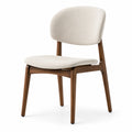 Sedia da pranzo in legno e tessuto beige