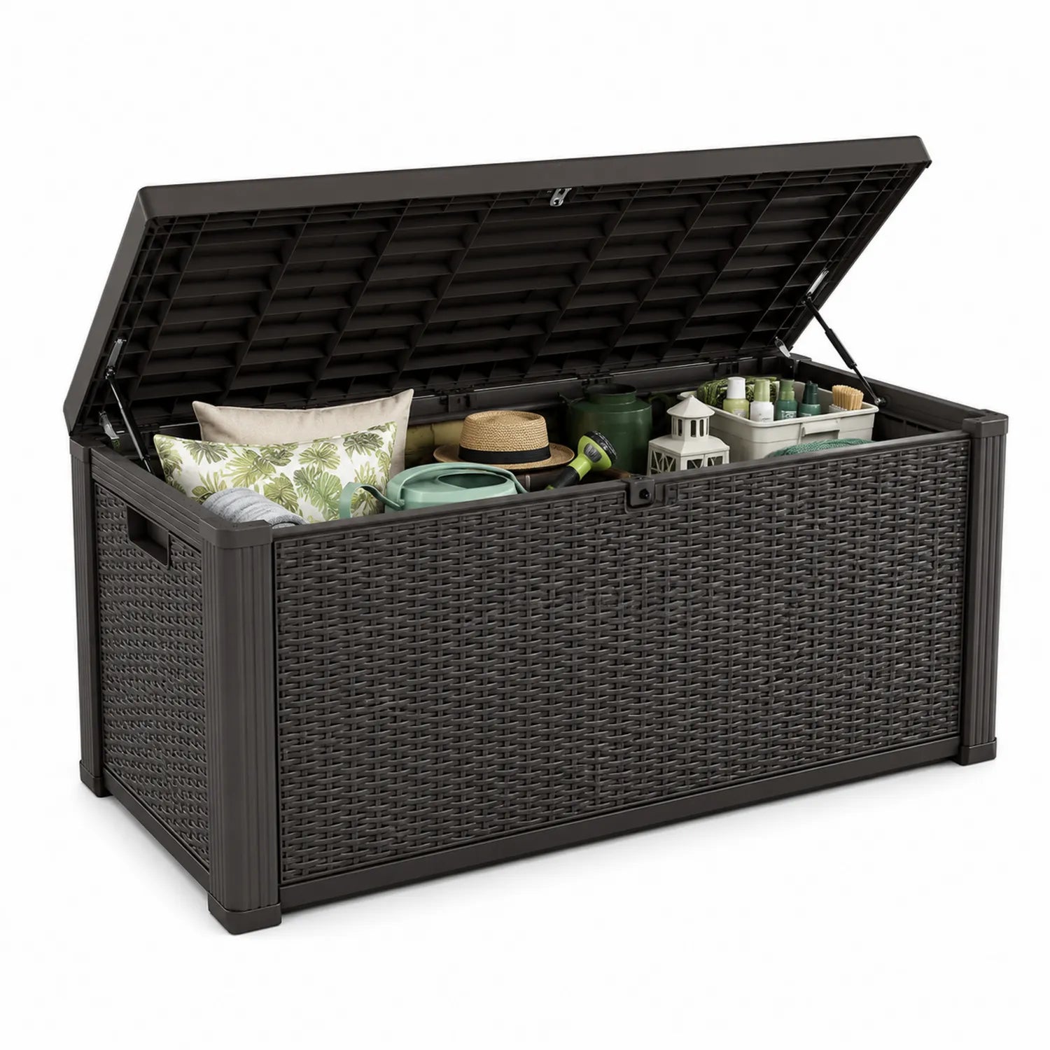 Cassa da Esterno in Resina con Finitura Rattan Marrone 1170L