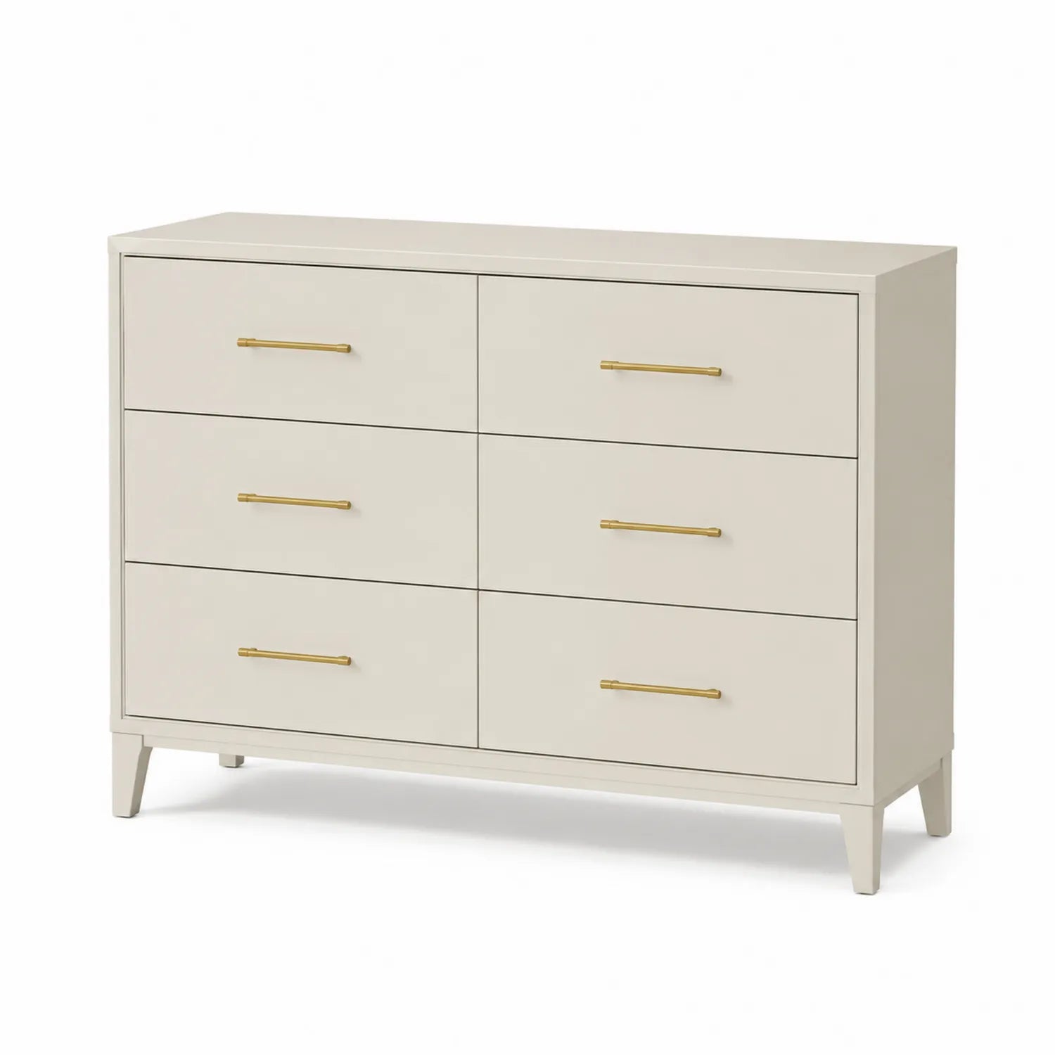 Cassettiera in legno MDF beige con 6 cassetti