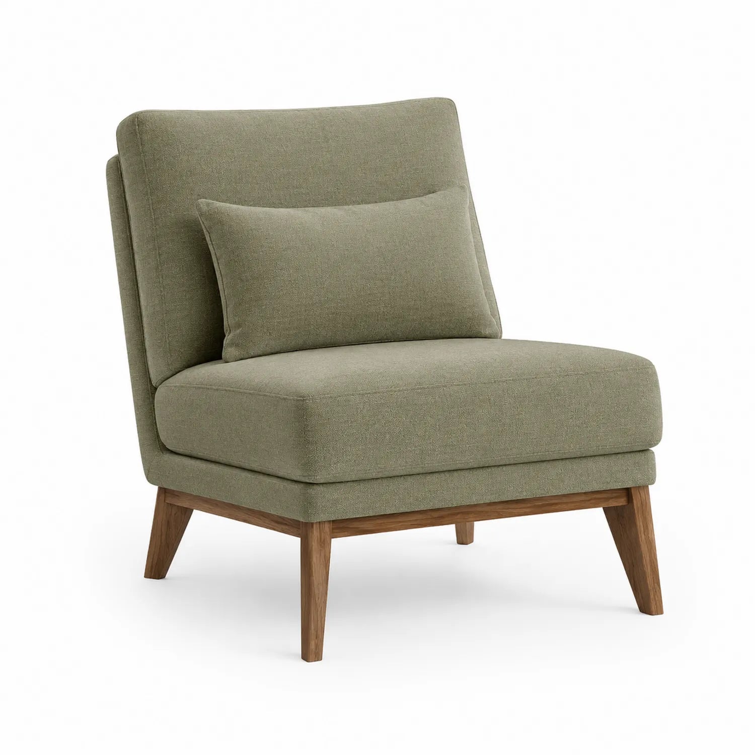 Poltrona in legno e tessuto verde 85x70x75 cm