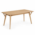 Tavolo da pranzo rettangolare in legno di quercia naturale 180x90x75 cm