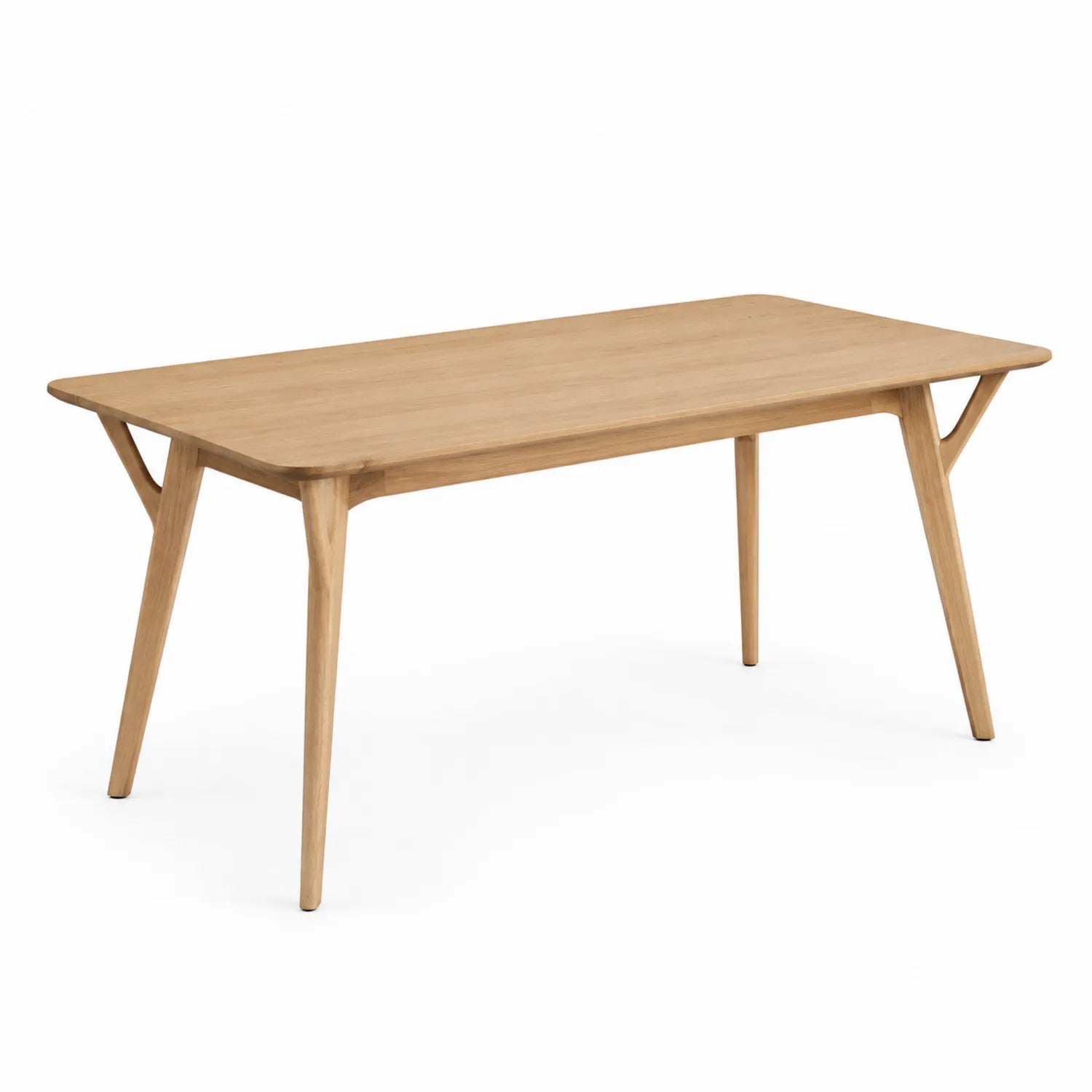 Tavolo da pranzo rettangolare in legno di quercia naturale 180x90x75 cm