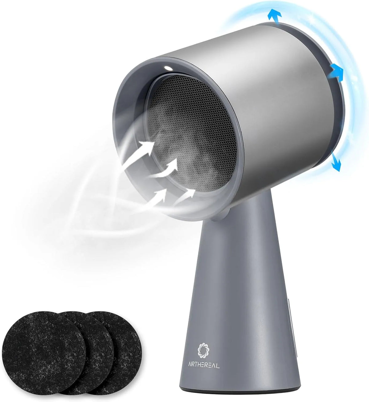 Cappa aspirante, cappa da cucina, AIRTHEREAL RH180, 3 velocità, portatile, rimovibile, argento, silenziosa, per cucina