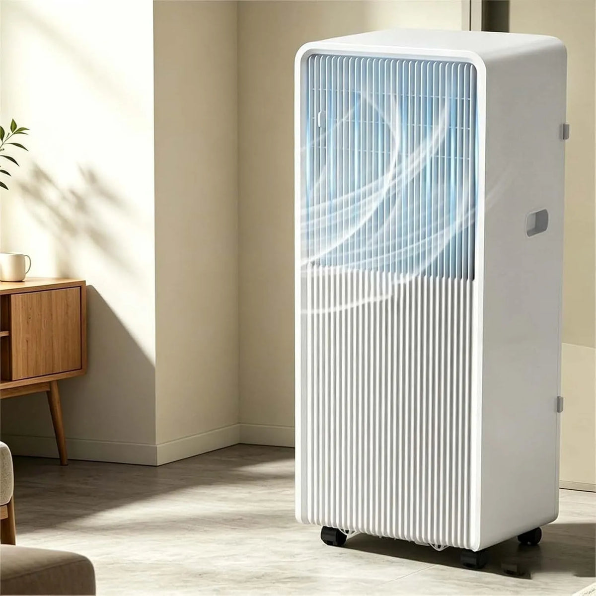 Condizionatore, portatile, ruote di trasporto, Inverter, Filtro Antipolvere e Ruote 360° per Casa, Deumidificazione Pannello Smart, Q3, Riscaldamento