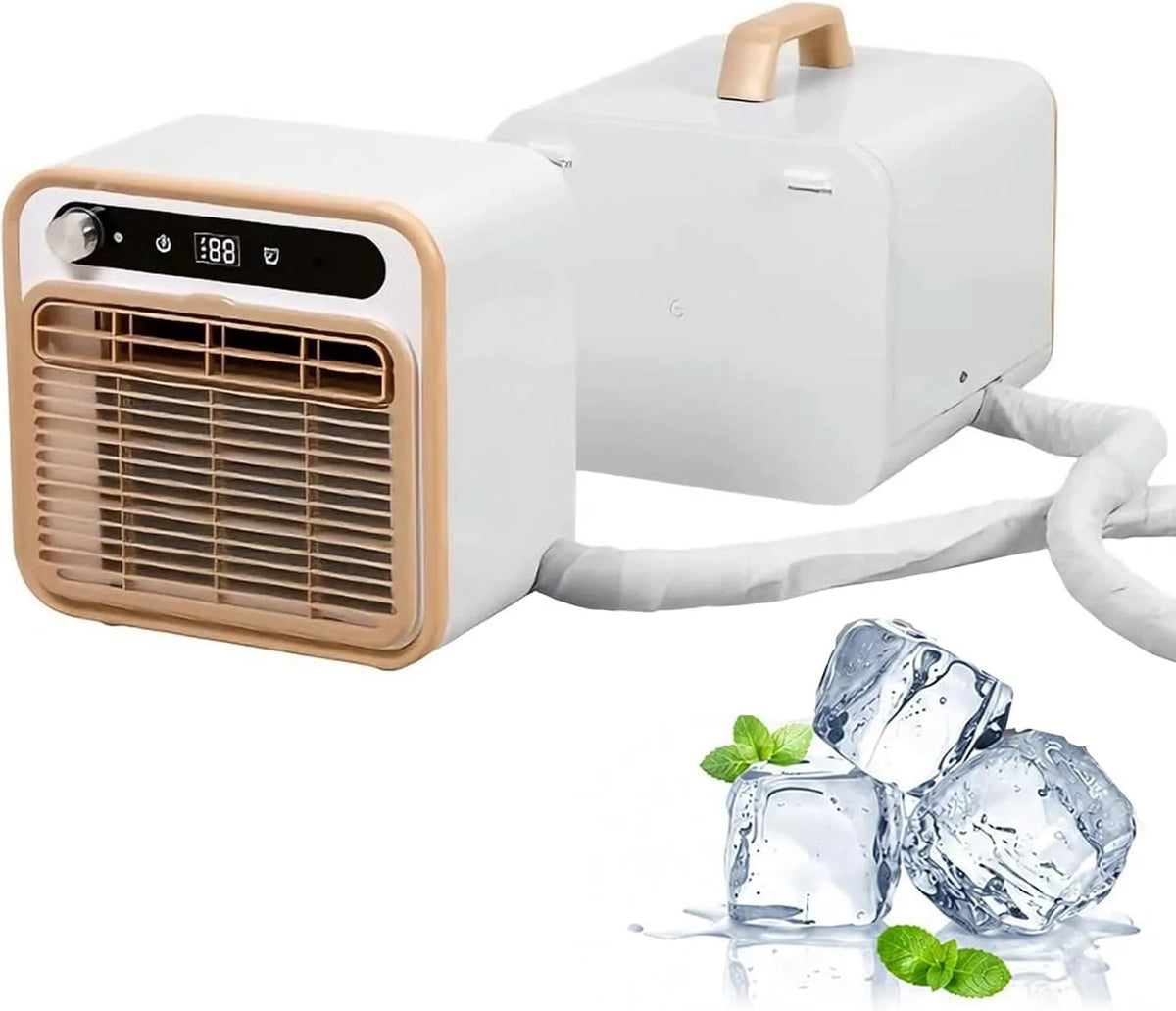 Condizionatore 1mconnectingpipe, 130 m3/h, portatile, touch, timer, Telecomando Silenzioso per Camera Letto Ufficio E Camper 1mconnectingpipe