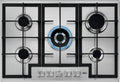 AEG HGB75400SM Piano cottura a gas, 75 cm, 5 fuochi, ghisa, acciaio inox, fornello a gas