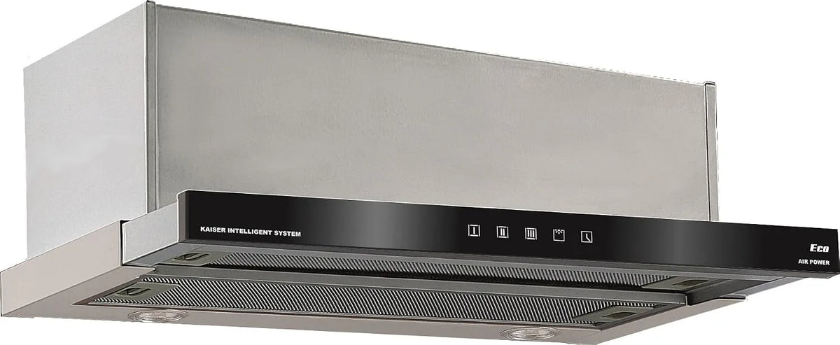 Cappa aspirante, 60 cm, 910 m3/h, cappa da cucina, acciaio inox, nero, EA 644 Eco, LED illuminazione