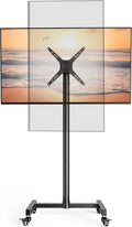 Monitor, 50 pollici, 300x300mm, ruote di trasporto, Altezza Regolazione Mobile Porta TV da Terra, Supporto TV da Pavimento con Ruote per Televisori e