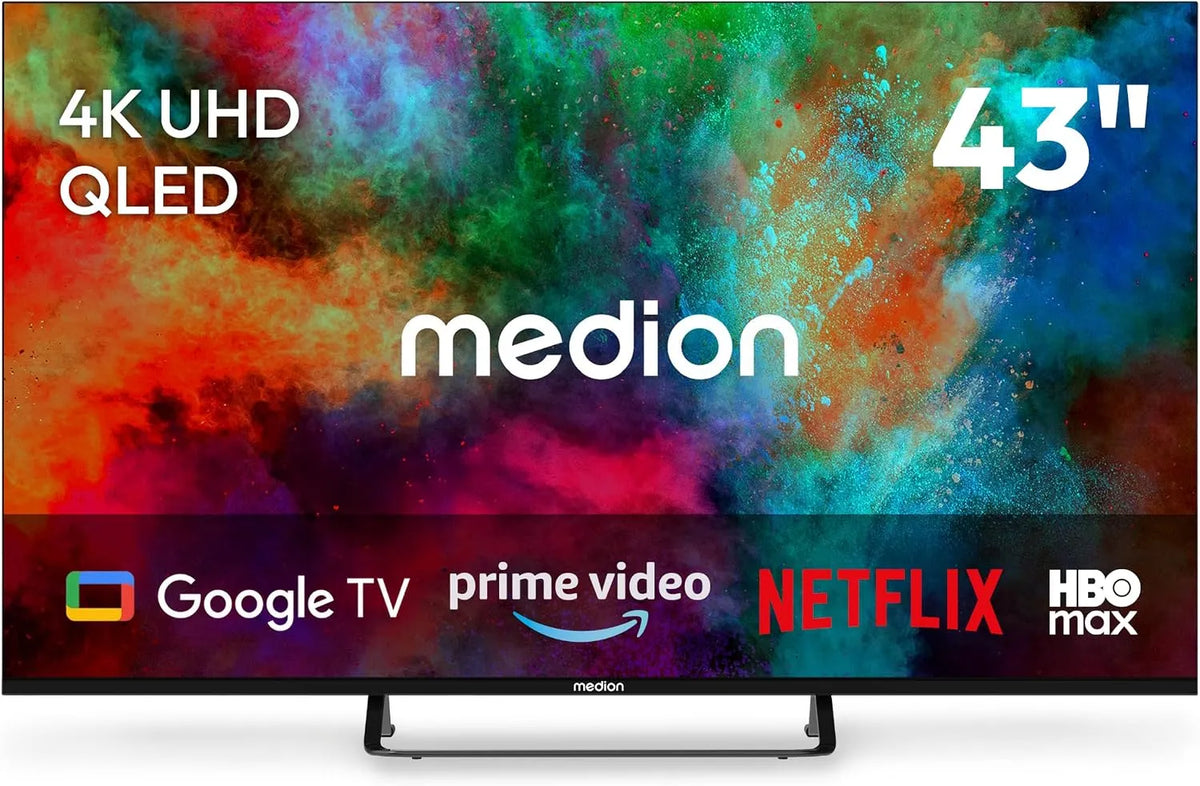 Google MD843701 Smart TV, 43 pollici, televisore, 4K UHD, QLED, HDR, Bluetooth, registrazione PVR