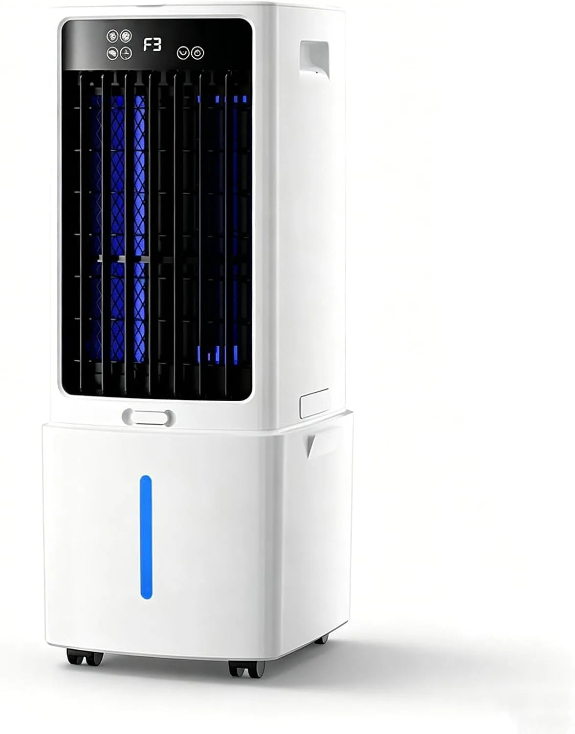 modello 12H, Timer 12H, Display Digitale, Raffrescatore D'aria Evaporativo Portatile 12L Con Telecomando, 3 Modalità Del Vento, Ruote Per Spostamento