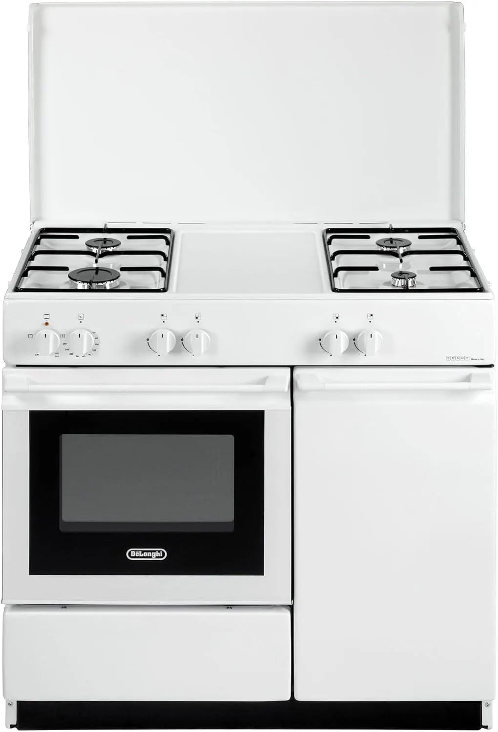 Cucina a gas con forno elettrico SEW8540NEDM, 4 fuochi, classe energetica E, bianco