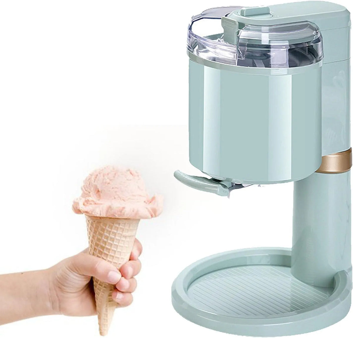 Congelatore, freezer verticale, 1000 Ml, Macchina per Gelato Soft, Yogurt E Gelato alla Frutta, Automatica, Facile da Pulire, Vaniglia, Cioccolato