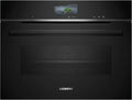Siemens iQ700 CS736G1B1 Forno elettrico, 60 x 45 cm, da incasso, touch, vapore, nero, aria calda 4D, Smarter, touchscreen, made in Germany, cottura a