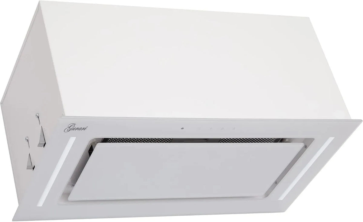 Cappa aspirante, 52 cm, 1000 m3/h, cappa da cucina, da incasso, 3 livelli, bianco, Gurari 217 PRIME, cappa di scarico, telecomando