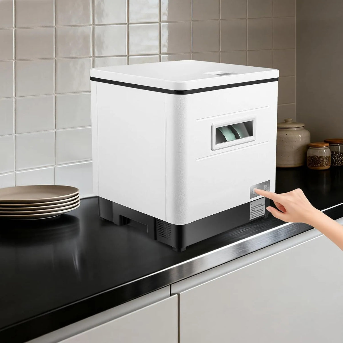 Lavastoviglie, 12 L, 800 W, spruzzatore rotante a 360°, per 6 set di posate, piccola lavastoviglie 800 W