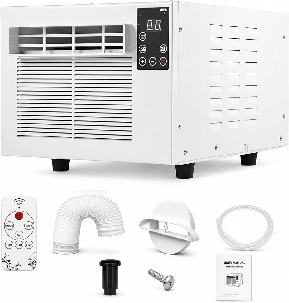Condizionatore, 280 W, 45 dB, portatile, Climatizzatore 280W 1881 BTU Mini AC con Compressore, Silenzioso 45dB, Basso Consumo, Deumidificatore