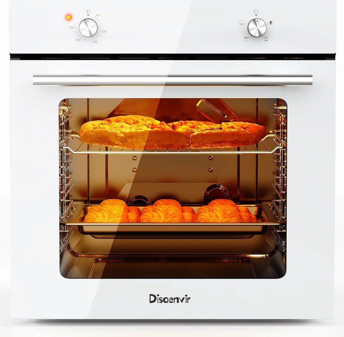 Forno elettrico, 60 cm, 65 L, da incasso, vapore, bianco, 2 kW, autoportante, forno con funzione vapore