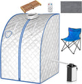 Sauna a vapore portatile - pieghevole, con telecomando, con timer, design portatile, 78 x 87 x 100 cm, 1000W, argento, HOMASIS