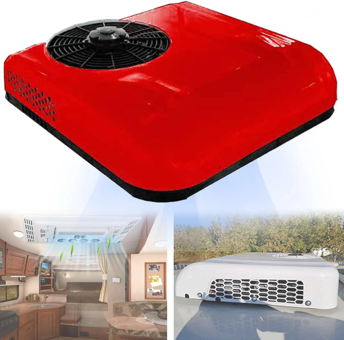 Condizionatore V, 24, 12 V, camion, camper e rimorchi con telecomando, Condizionatore d'aria da tetto DC 12 V/24 V - Unità di raffreddamento non