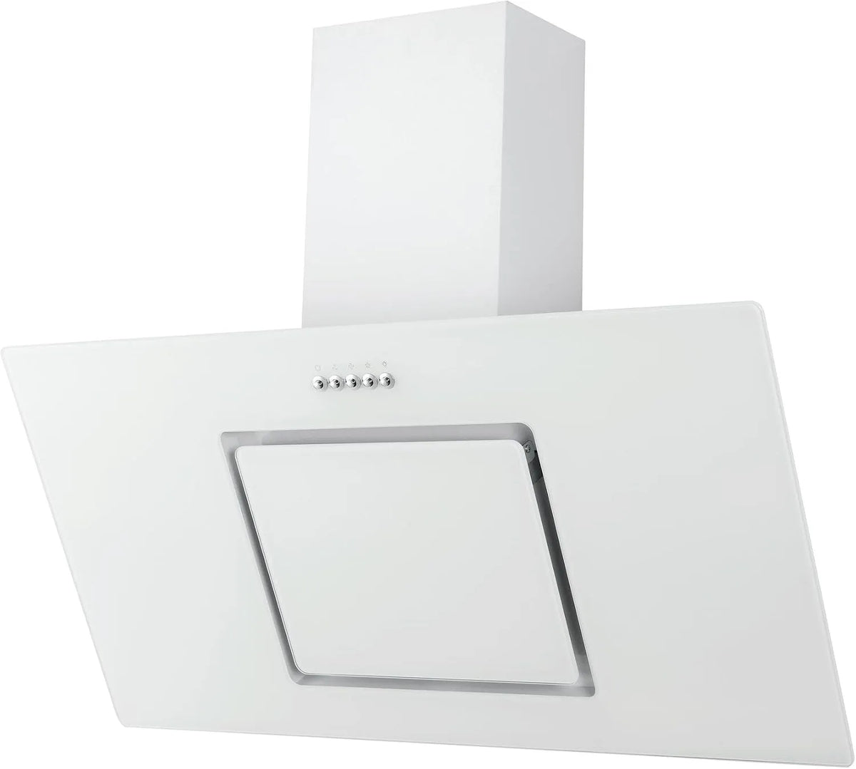 Respekta Cappa aspirante, 90 Cm, 62 dB, cappa da cucina, inclinata, scarico e ricircolo, bianco, CH22010, 90wbz, 54, Scocca In Metallo Con Vetro