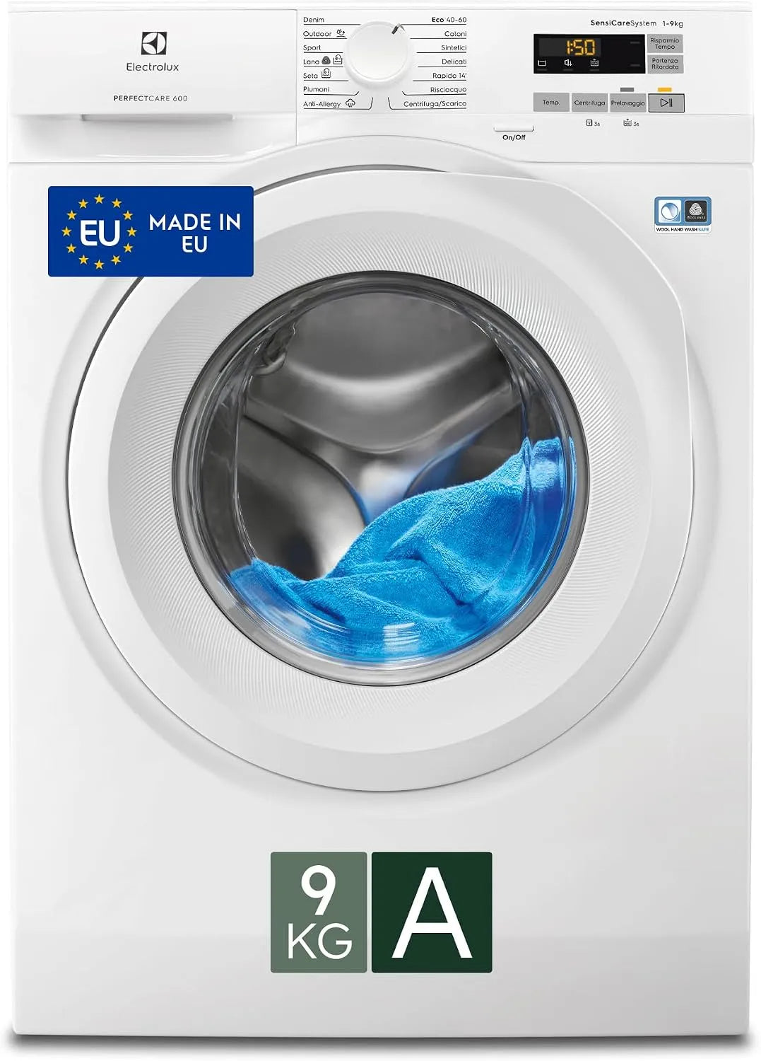 Electrolux EW6F592T Lavatrice, 9 kg, bianco, Electrolux Lavatrice a carica frontale 9 kg 1200 giri EW6F592T Bianca
