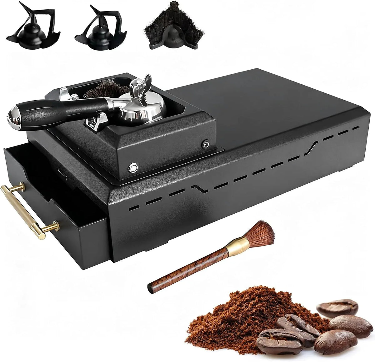 Prodotto Macchina Automatica per La Pulizia dei Fondi di caffè con 1 Testina e 2 Raschietti per Portafiltri da 58 Mm, Pulitore Elettrico per