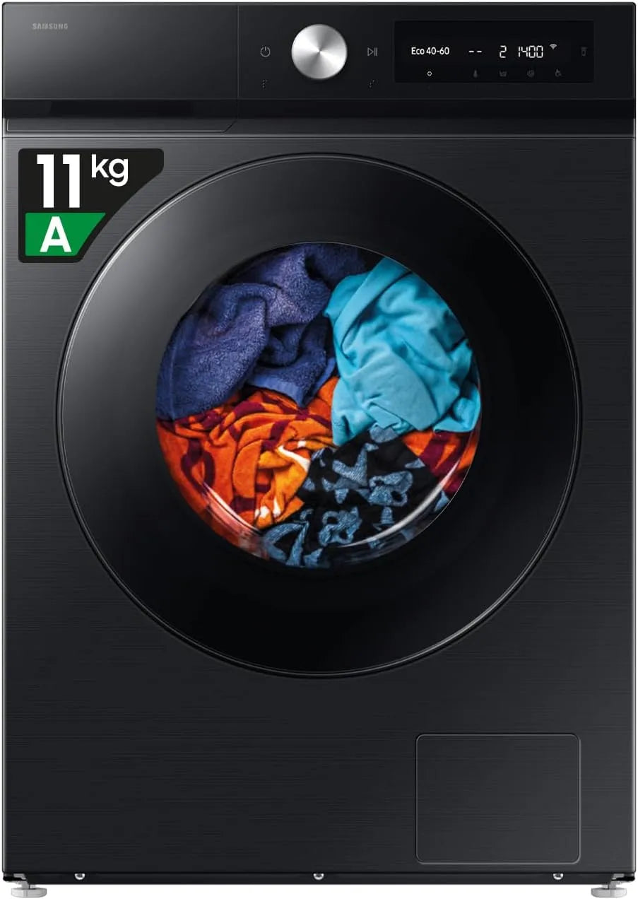 Samsung F-WM117B94GB3M 85h Lavatrice, 60 L, 10 kg, libera installazione, Wi-Fi, vapore, nero, 3 Mesi Garanzia Extra, 60l x 85h x 55p cm, Wifi