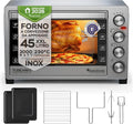Forno elettrico, 45 L, 2000 W, TurboTronic EVS45, compatto, 2 zone di temperatura, argento, TurboTronic Fornetto Elettrico EVS45 45L, Mini Forno da