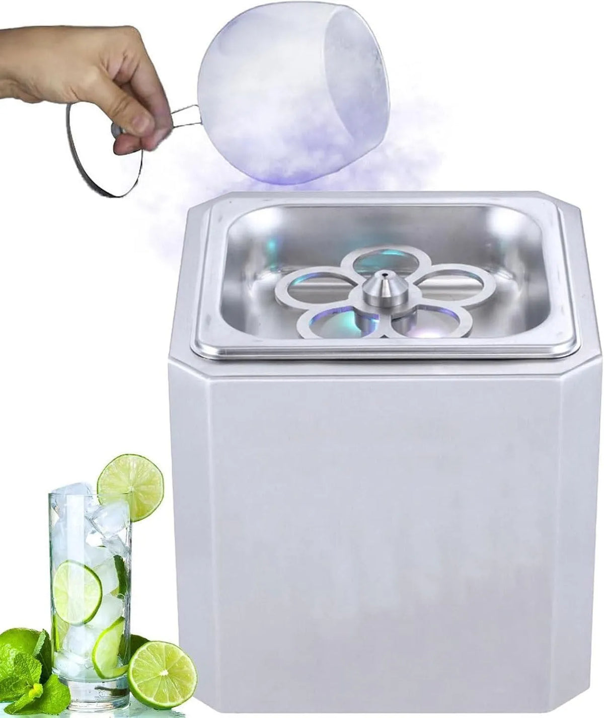 Congelatore, 110 V, professionale, acciaio inox, freezer verticale, 600 Tazze, Ora, Raffreddamento Rapido in 6 Secondi, Luce LED, 110V, Adatto Locali