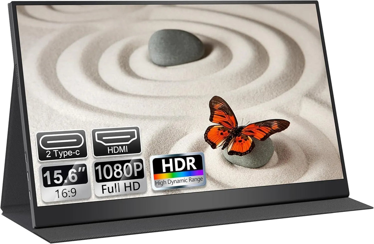 Monitor, 15, 6 pollici, 1920 × 1080, UFYQL, portatile, Full HD, pannello IPS, 6' IPS FHD 1920x1080
