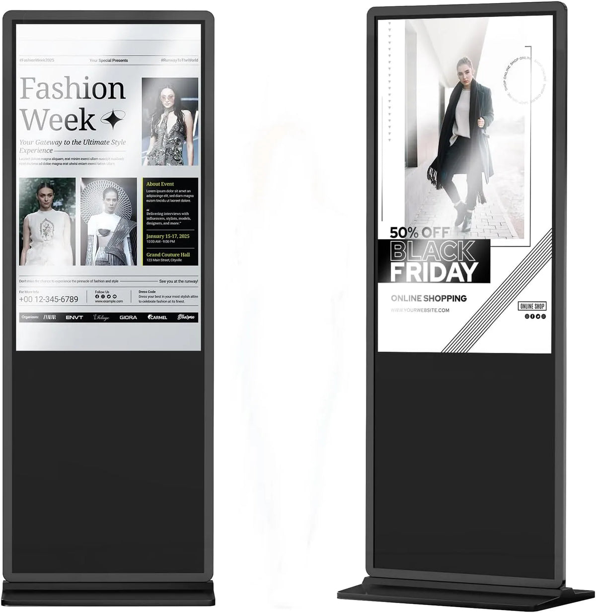 Monitor, 55 pollici, portatile, touch, display di menu digitale, Schermo di visualizzazione per segnaletica digitale