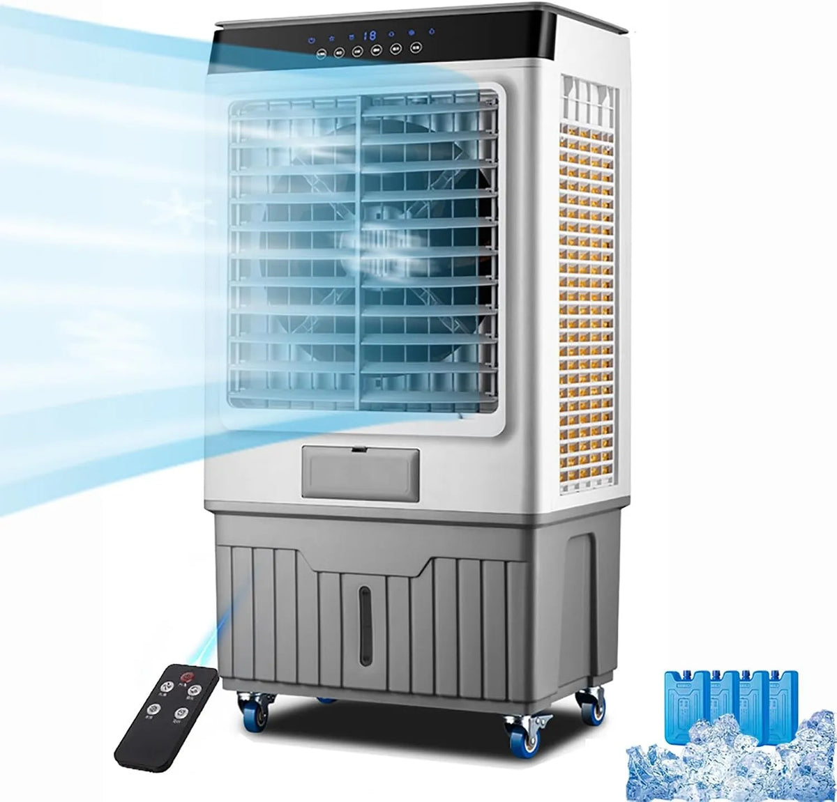 Condizionatore, portatile, professionale, Ventilatore evaporativo con Ghiaccio - Ventilatore Portatile per casa e Ufficio - Condizionatore d'Aria