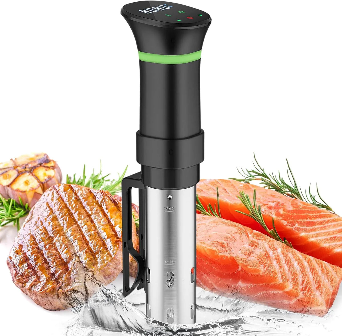 Prodotto 5°C e Timer Sous Vide Roner Professionale Slow Cooker Circolatore di Immersione con Display Touch LCD, Roner Cucina a Bassa Temperatura 1000W