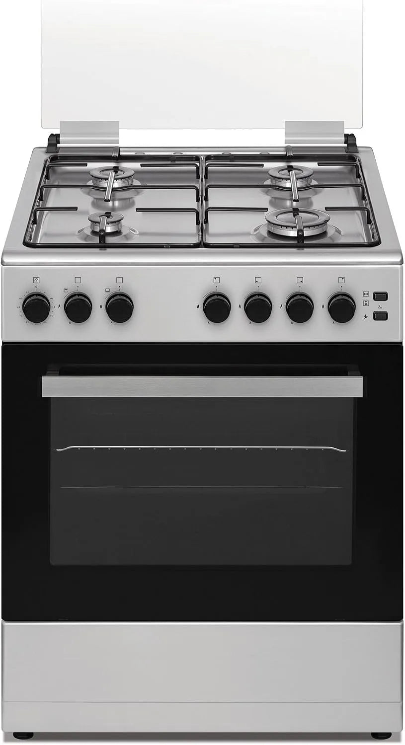 Forno elettrico, 63 x 60 x 86 cm, 62 L, 4 fuochi, 3 programmi, DAYA DSGC-6060E, acciaio inox, Colore Inox, 42Kg, Accensione a Pulsante
