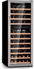 Klarstein Cantinetta vino, 73 bottiglie, 5 a 18 °C, illuminazione LED, Mini Bar, Frigo Bar, Cantinetta Vino Refrigerata a Zona Doppia per Interno